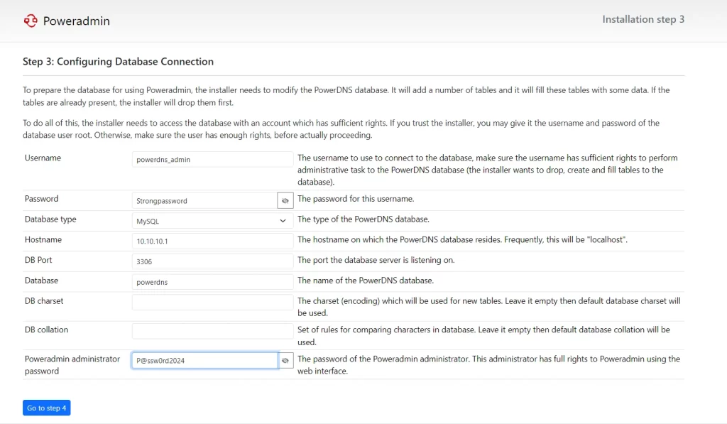 step2 install poweradmin